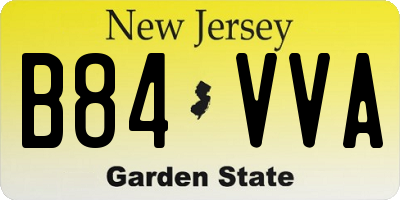 NJ license plate B84VVA