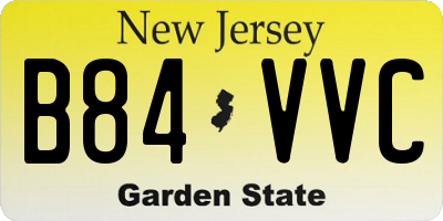 NJ license plate B84VVC