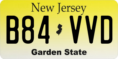 NJ license plate B84VVD