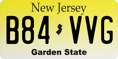 NJ license plate B84VVG