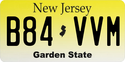 NJ license plate B84VVM