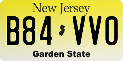 NJ license plate B84VVO