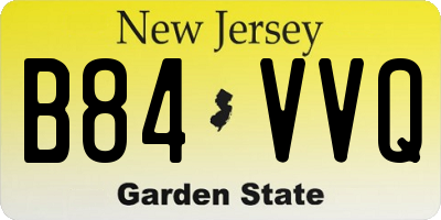 NJ license plate B84VVQ