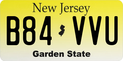 NJ license plate B84VVU
