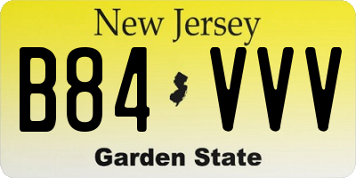 NJ license plate B84VVV