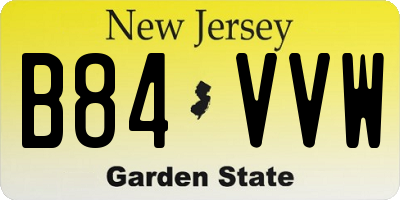 NJ license plate B84VVW
