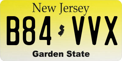 NJ license plate B84VVX