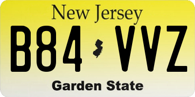 NJ license plate B84VVZ