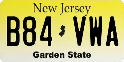 NJ license plate B84VWA