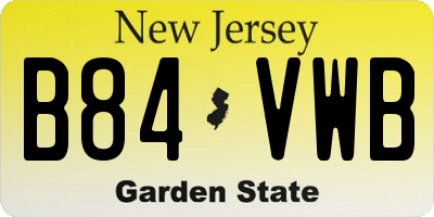 NJ license plate B84VWB