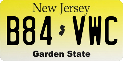 NJ license plate B84VWC