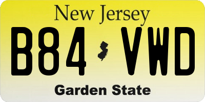NJ license plate B84VWD