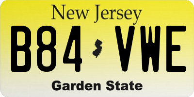 NJ license plate B84VWE