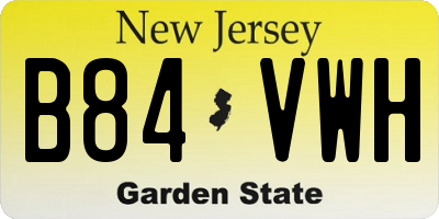 NJ license plate B84VWH