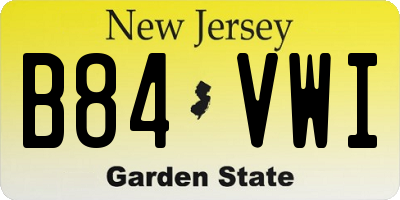 NJ license plate B84VWI