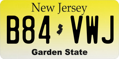 NJ license plate B84VWJ