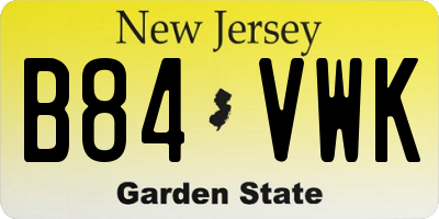 NJ license plate B84VWK