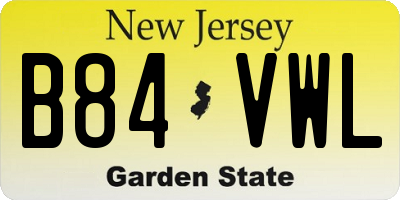 NJ license plate B84VWL