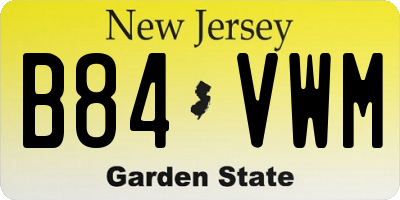 NJ license plate B84VWM