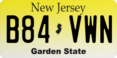 NJ license plate B84VWN