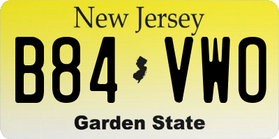 NJ license plate B84VWO