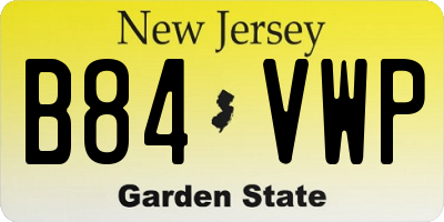 NJ license plate B84VWP