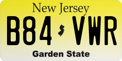 NJ license plate B84VWR