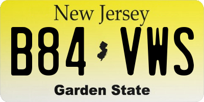 NJ license plate B84VWS