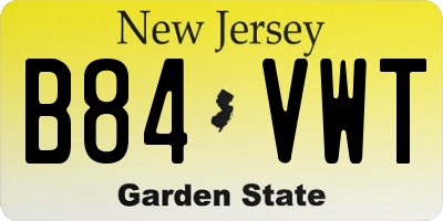 NJ license plate B84VWT