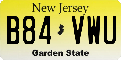 NJ license plate B84VWU