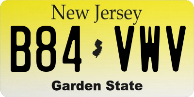 NJ license plate B84VWV
