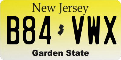 NJ license plate B84VWX