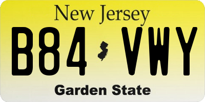 NJ license plate B84VWY