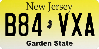 NJ license plate B84VXA