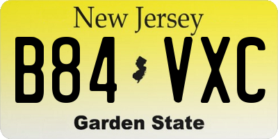 NJ license plate B84VXC