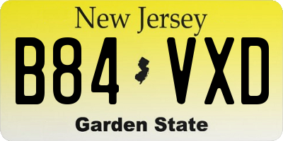 NJ license plate B84VXD