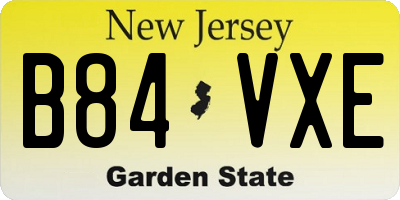 NJ license plate B84VXE
