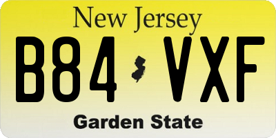 NJ license plate B84VXF