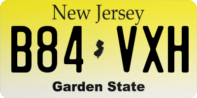 NJ license plate B84VXH
