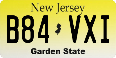 NJ license plate B84VXI
