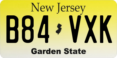 NJ license plate B84VXK