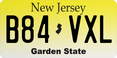 NJ license plate B84VXL