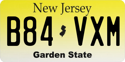 NJ license plate B84VXM