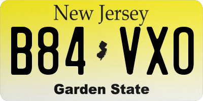 NJ license plate B84VXO