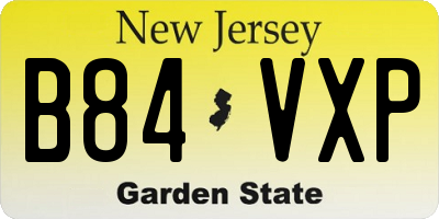 NJ license plate B84VXP