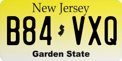 NJ license plate B84VXQ