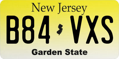 NJ license plate B84VXS