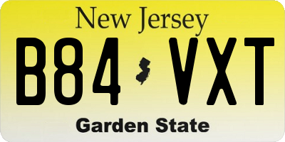 NJ license plate B84VXT