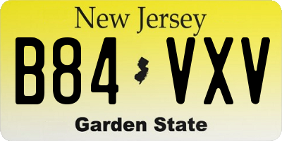 NJ license plate B84VXV