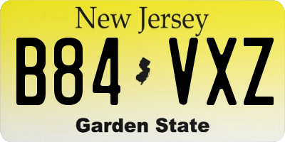 NJ license plate B84VXZ